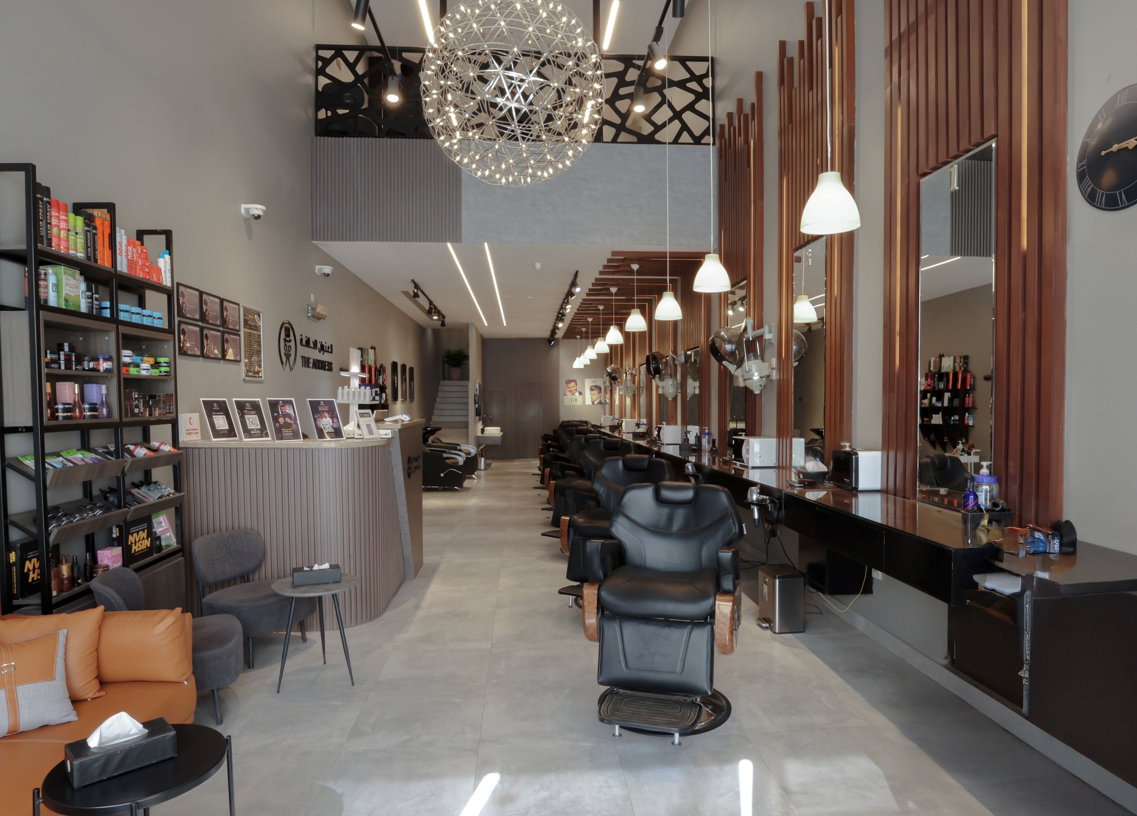 Inside The Address Barber | صالون العنوان القيروان, modern interior with seating in Riyadh, Riyadh Province, SA.