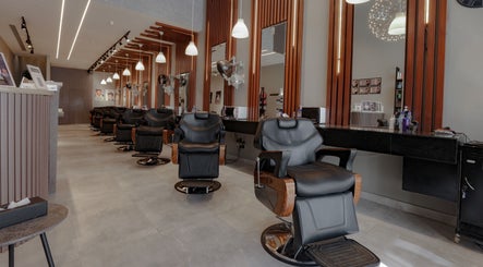 Modern interior of The Address Barber | صالون العنوان القيروان in Riyadh, Riyadh Province, SA.