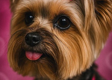 Cute dog with styled fur at Isabel’s Mobile Grooming, Miami, Florida, US.