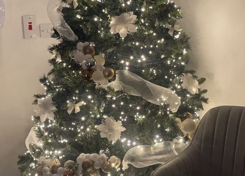 Elegant Christmas tree with lights at Studio A, County Meath, County Meath, IE.