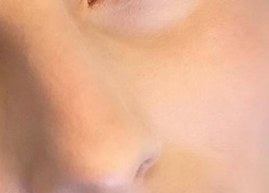 Close-up of a beautifully makeup-enhanced face at LP Extensions, Fordingbridge, England, GB.