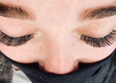 Close-up of elegant eyelash extensions at Holylashes North Melbourne, Melbourne, Victoria, AU.