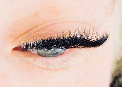 Close-up of eyelash extensions at Holylashes North Melbourne, Melbourne, Victoria, AU.