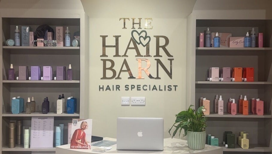 Boutique product display at Hair by Katrina The Hair Barn in Hereford, England, GB.