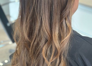 Beautiful wavy hairstyle at Hair by Katrina The Hair Barn, Hereford, England, GB salon.