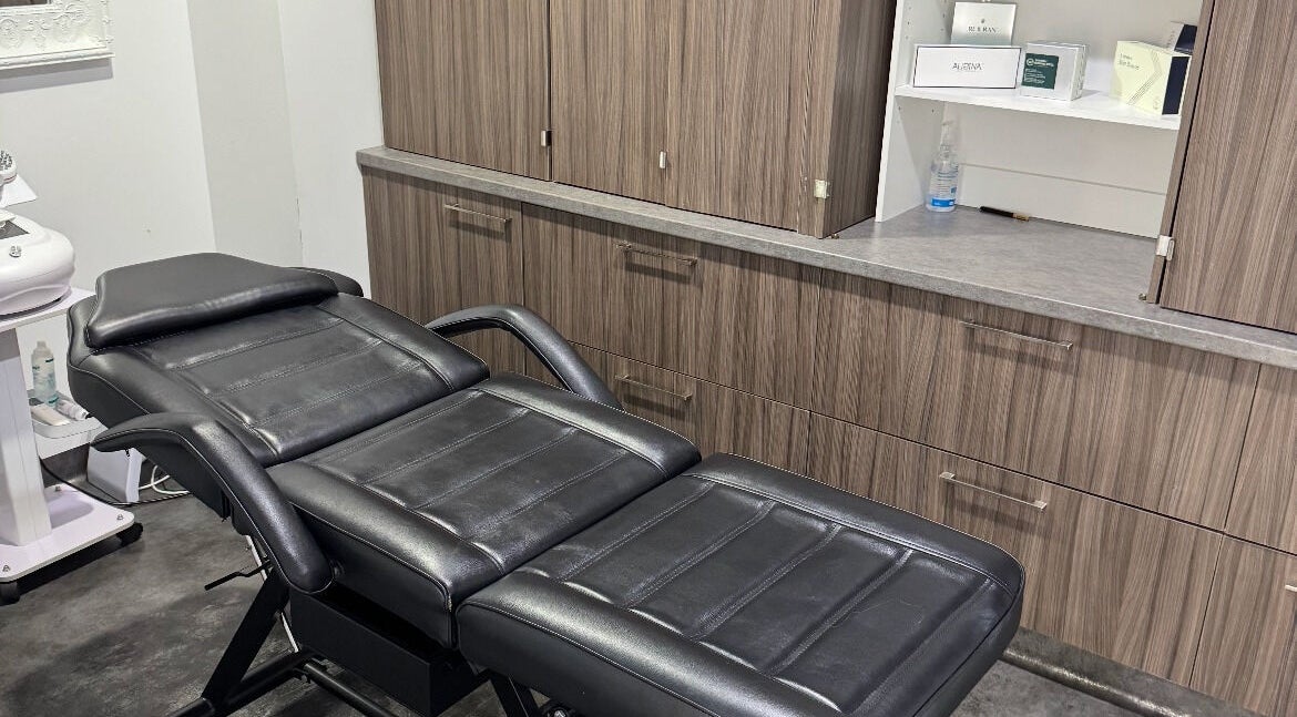 Comfortable treatment chair at Oh My Skin Warners Bay, Warners Bay, New South Wales, AU, set for relaxation therapy.