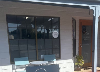 Front entrance of Kut Loose Hairdesign Robe, a chic salon in Robe, South Australia, AU.