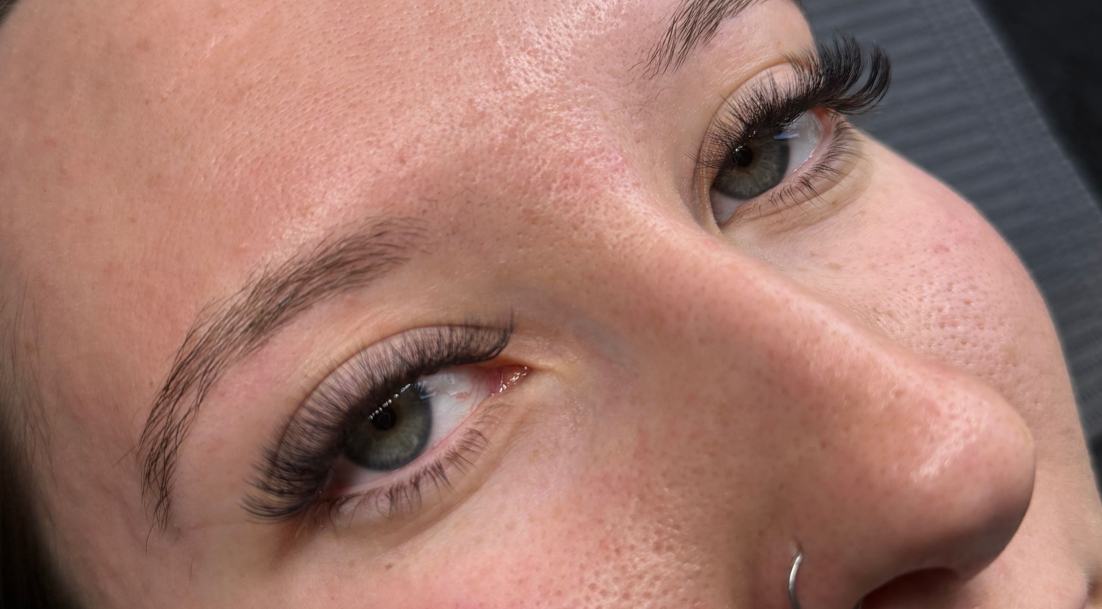 Close-up of eyelash extensions at Beauty By Bonni, Melbourne, Victoria, AU, showcasing lush, voluminous lashes.