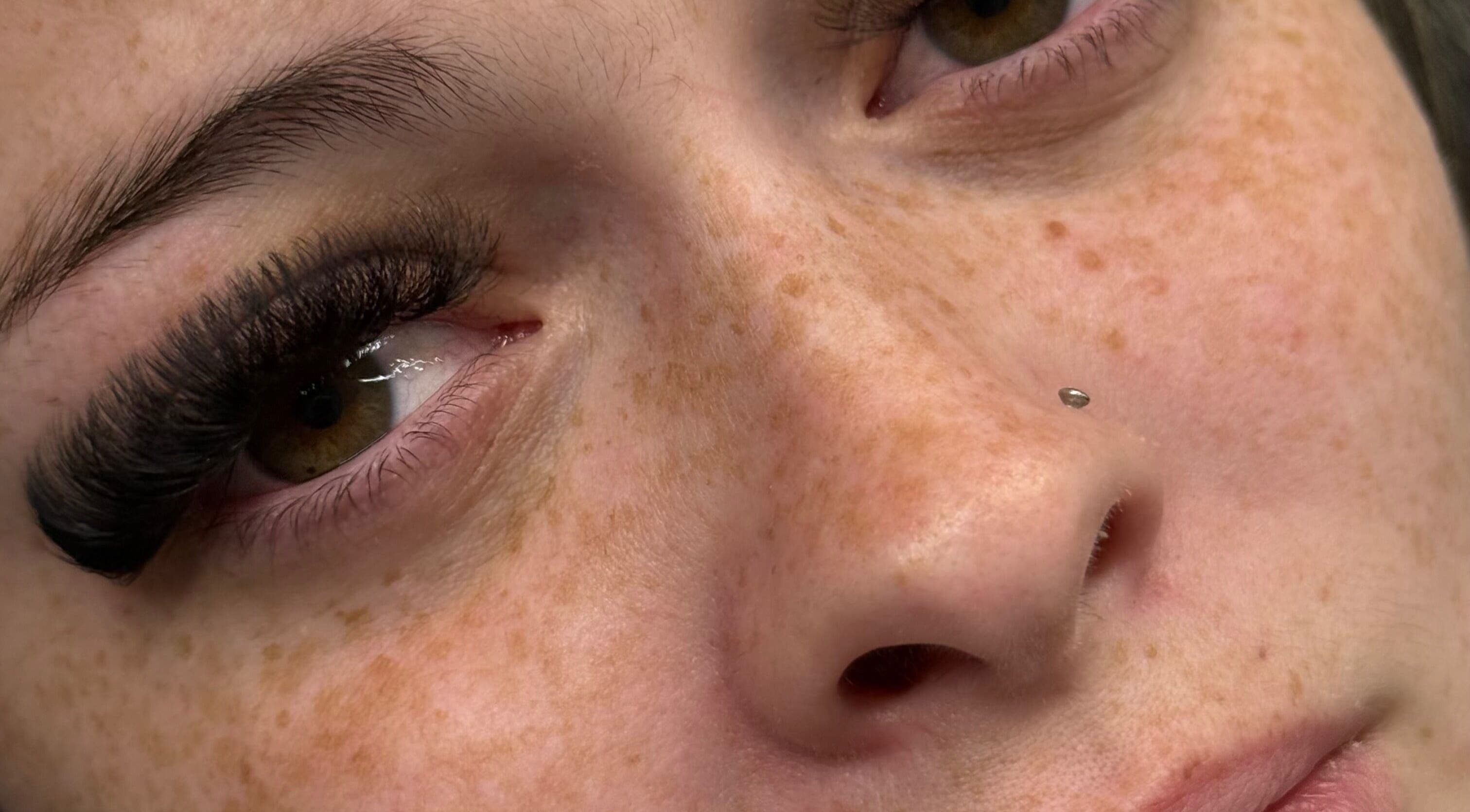 Close-up of elegant lash extensions by Beauty By Bonni in Melbourne, Victoria, AU.