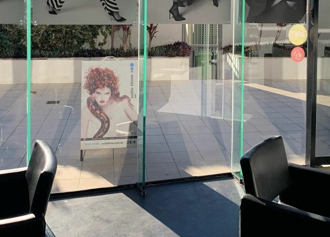 Sunlit modern lobby at Suite Three, Buderim, Queensland, AU showcasing stylish decor and serene ambiance.