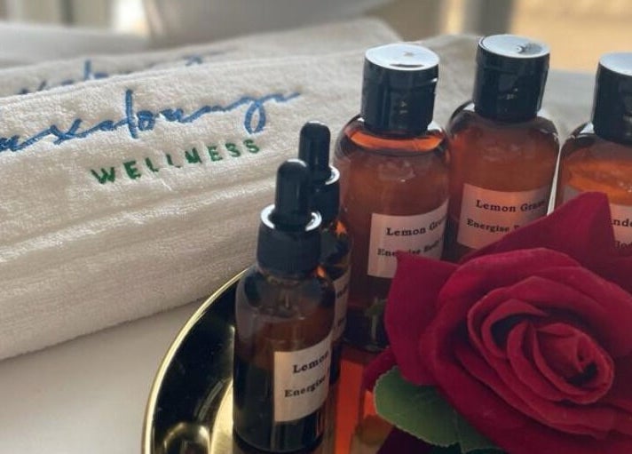 Essential oils and rose at Luxe Lounge Home Service Massage, Oud Metha, United Arab Emirates, AE.