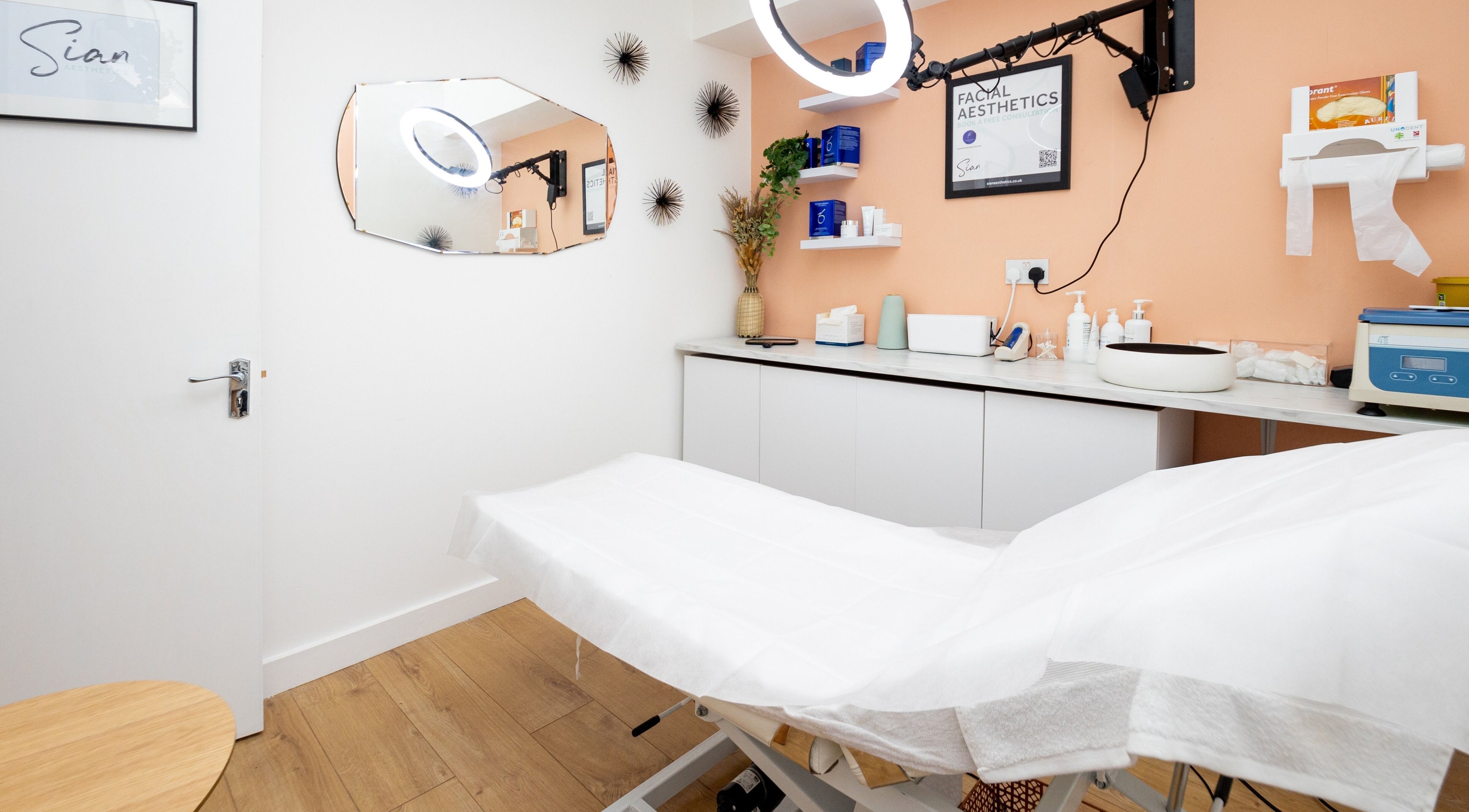 Sian Aesthetics North London Highgate treatment room, cozy and inviting, in London, England, GB.