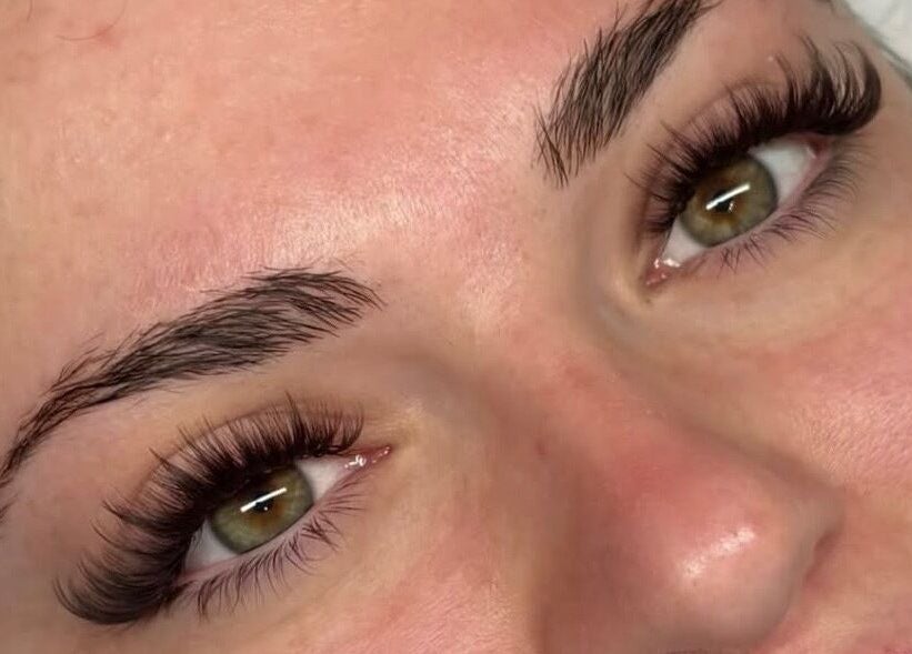 Close-up of beautifully enhanced lashes at Face Studios, Coulsdon, England, GB.