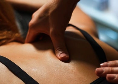 Close-up of a massage at Phelan Well, Southampton, England, GB, showing relaxation and wellness.