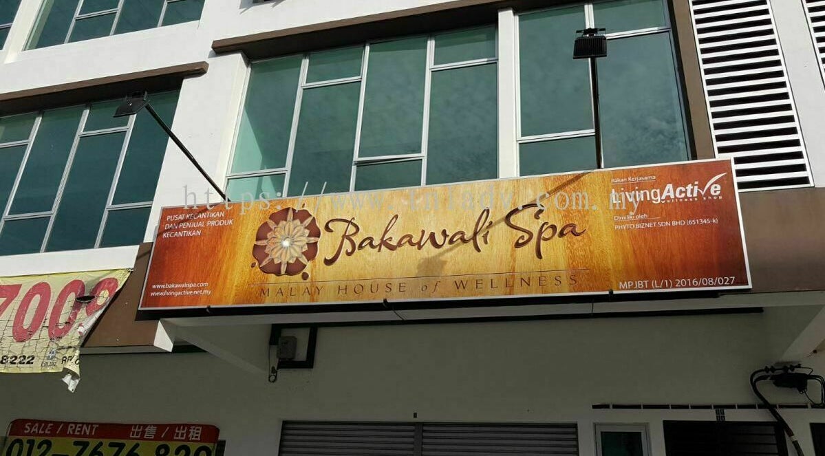 Exterior sign of Bakawali Spa® - Taman Universiti in Skudai, Johor, MY, showcasing its inviting wellness ambiance.