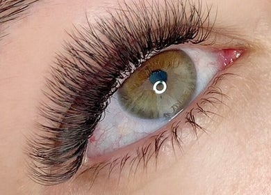 Close-up of elegant eyelash extension at Eyelash Home, Coomera, Queensland, AU.