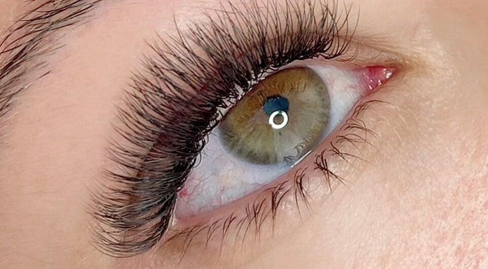 Close-up of elegant eyelash extension at Eyelash Home, Coomera, Queensland, AU.