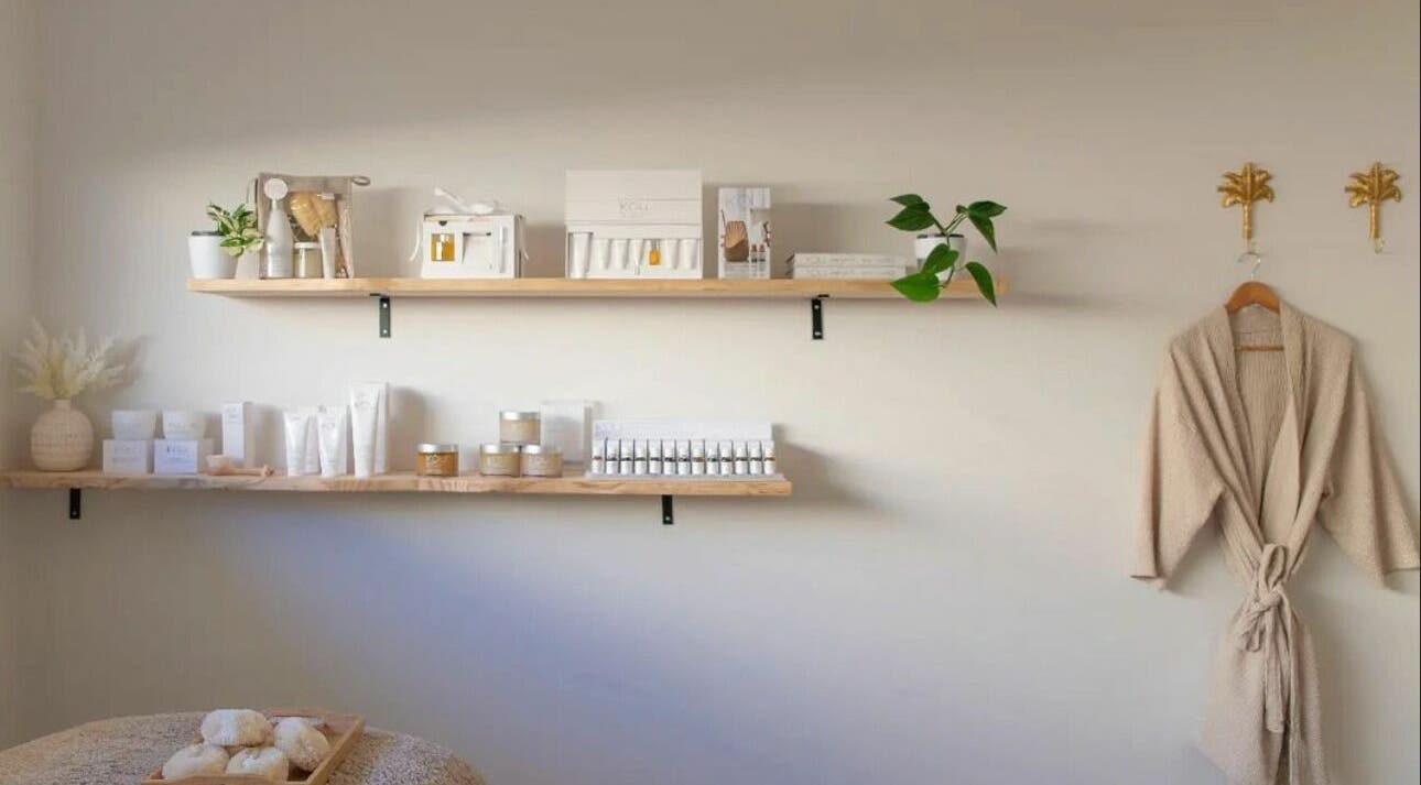 Beauty products and robe at The Beauty Room Florida Beach, Dawesville, Western Australia, AU.