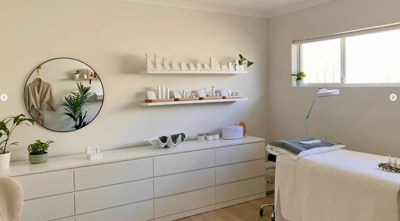Calming treatment room at The Beauty Room Florida Beach, Dawesville, Western Australia, AU.