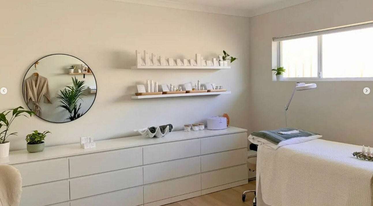 Calming treatment room at The Beauty Room Florida Beach, Dawesville, Western Australia, AU.