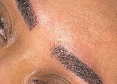 Microbladed eyebrows at CarlyCosmeticTattoo, Manchester, England, GB, showcasing expert cosmetic artistry.
