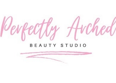 Perfectly Arched beauty studio logo in pink, Byford, Western Australia, AU.