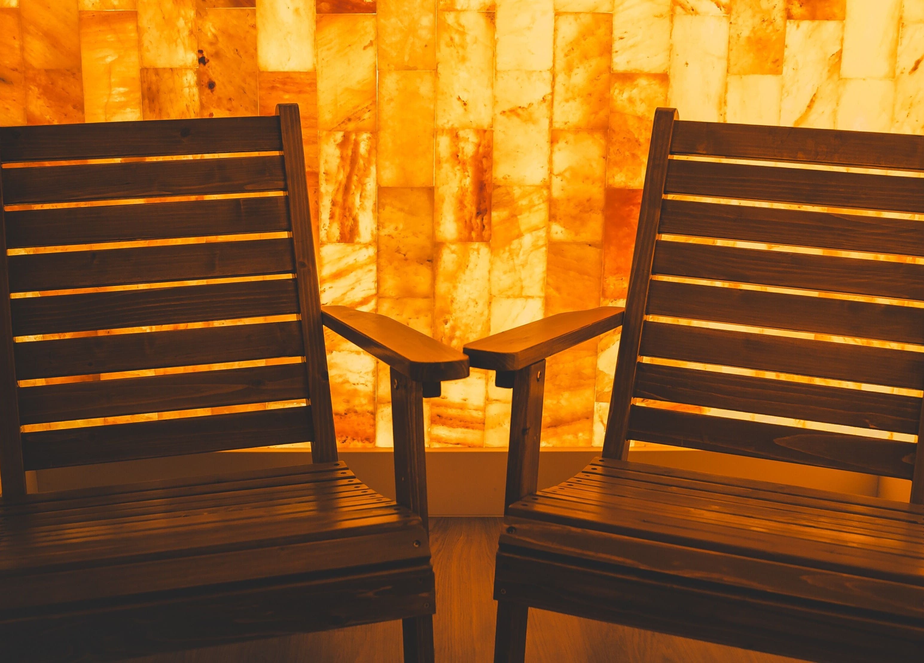 Relax in salt room therapy at Wagner Aesthetic Studio, De Pere, Wisconsin, US. Experience wellness and tranquility.