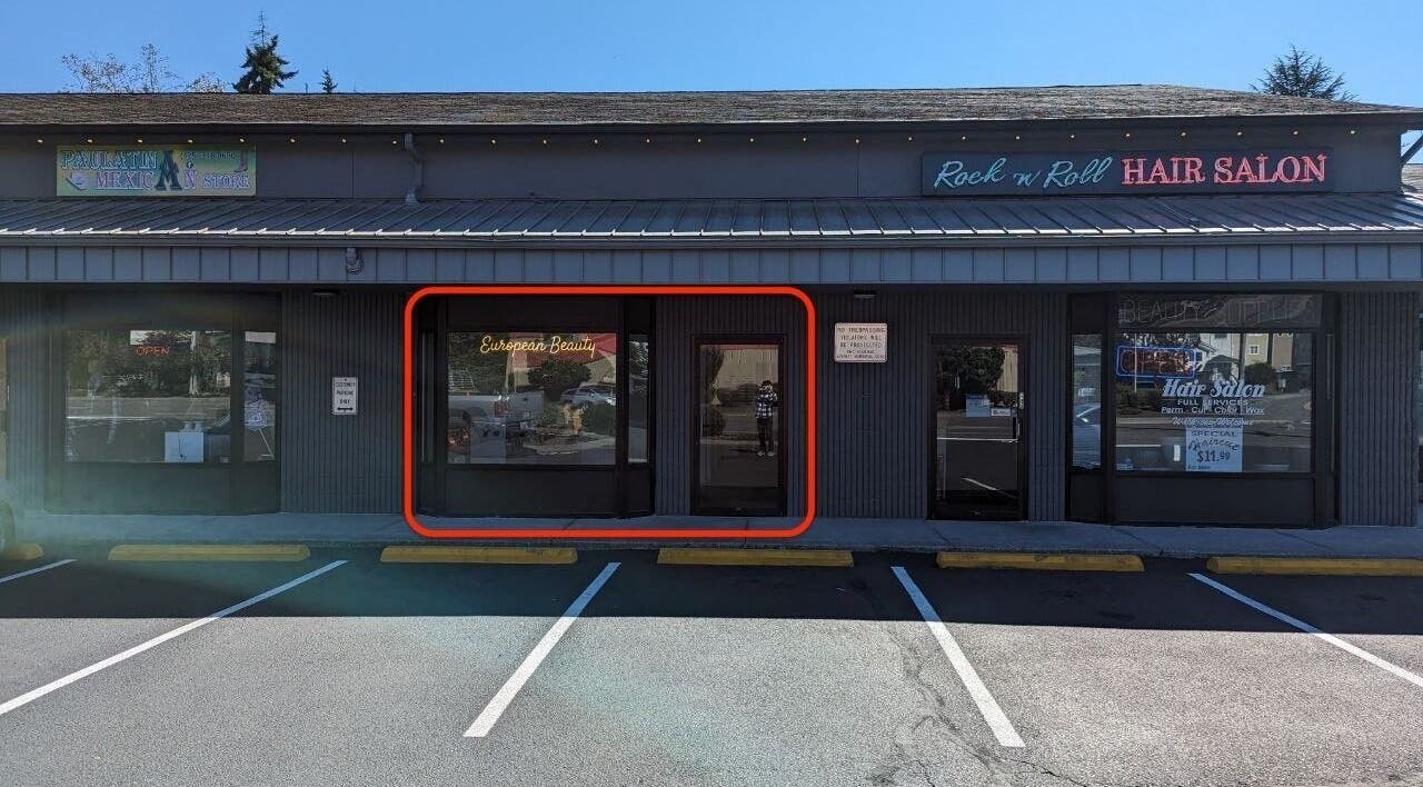 Exterior view of European Beauty salon located in Everett, Washington, US.