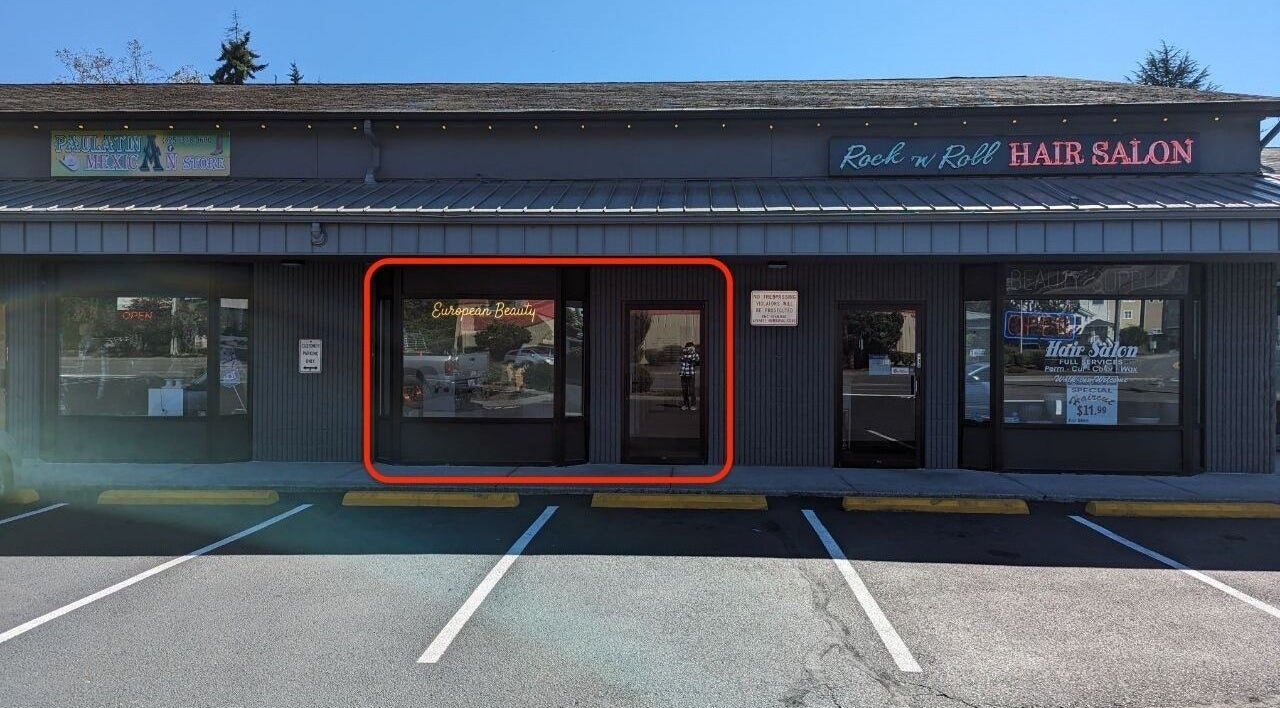 Exterior view of European Beauty salon located in Everett, Washington, US.
