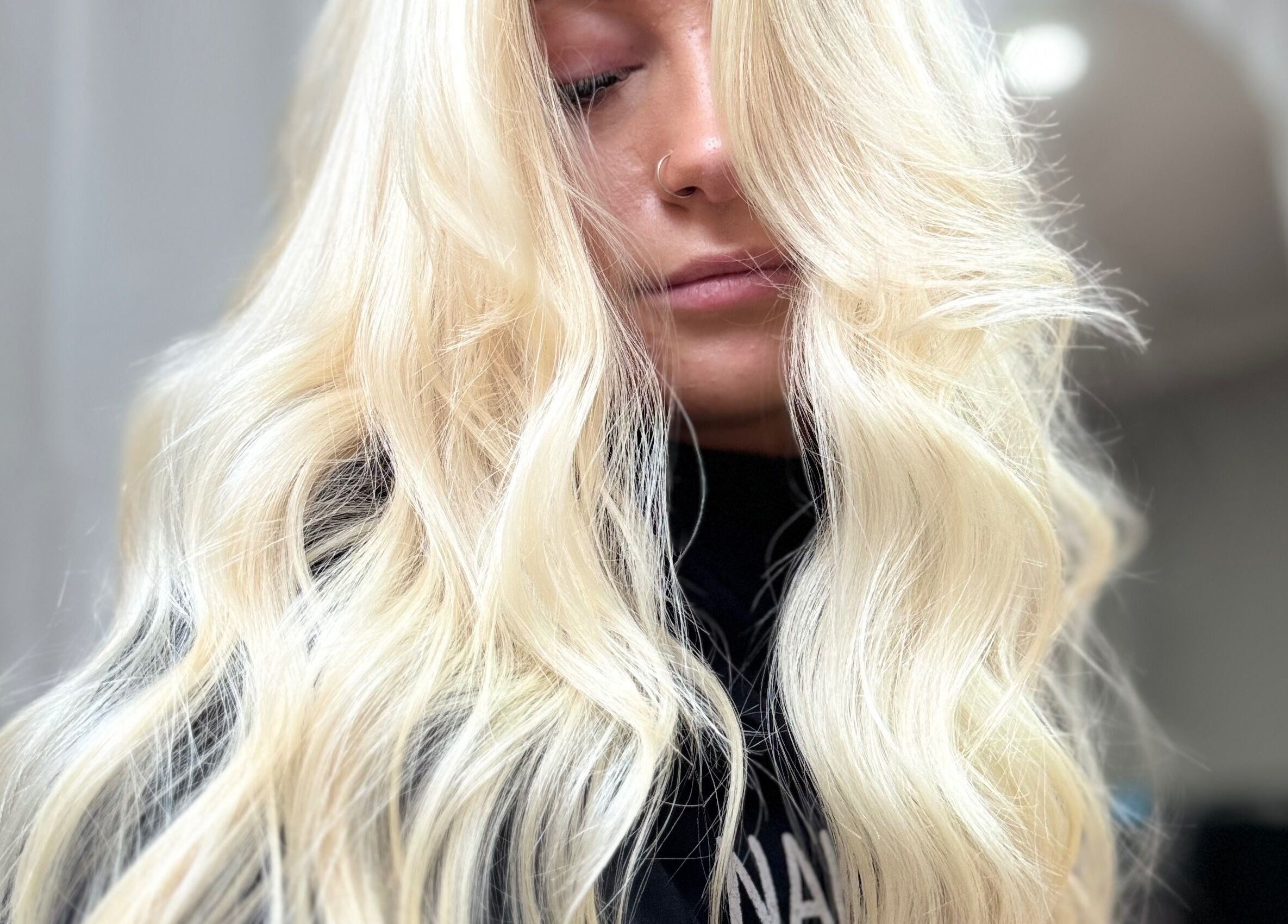 Flowing blonde hair design at Hair By Alicia Louise, Warragul, Victoria, AU.