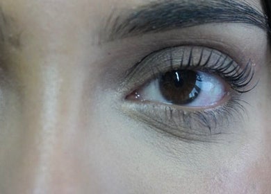 Close-up of beautifully styled eyes at Maria Ramos, London, England, GB, showcasing expert beauty techniques.
