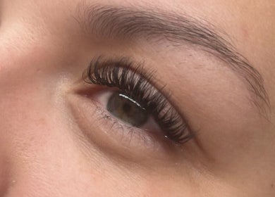 Close-up of expertly applied eyelash extensions at Jordy Lashed Me, Penwortham, England, GB.