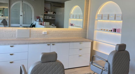 Chic beauty studio at Makeup By Courtney Jade / Coco Brows, Melbourne, Victoria, AU featuring modern decor.