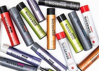 Diverse Biosense hair products at Lydenburg Salon, Mashishing, Mpumalanga, ZA.