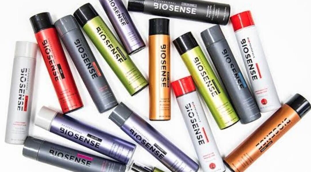 Diverse Biosense hair products at Lydenburg Salon, Mashishing, Mpumalanga, ZA.