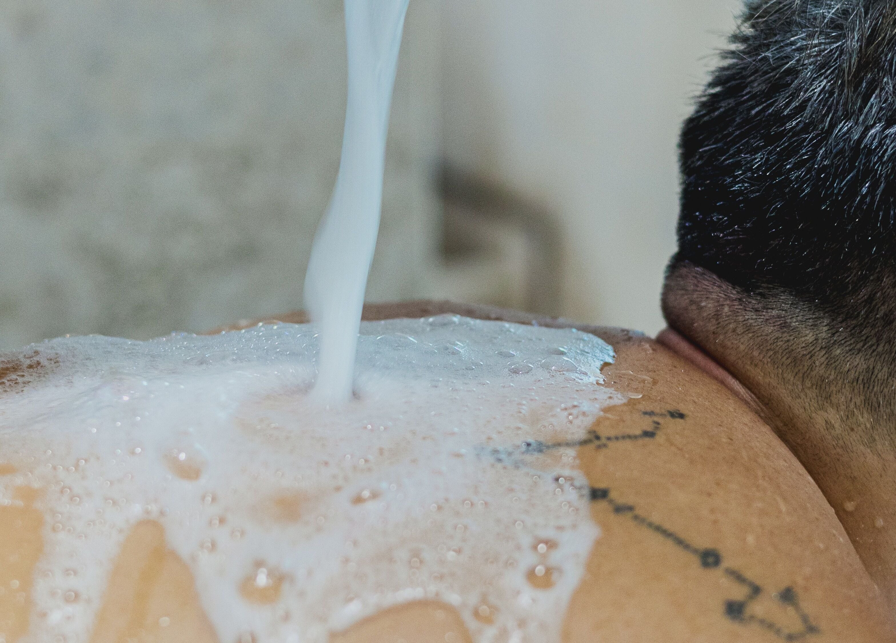 Soothing foam massage at Acqua Spa for Men, Puerto Vallarta, Jalisco, MX.