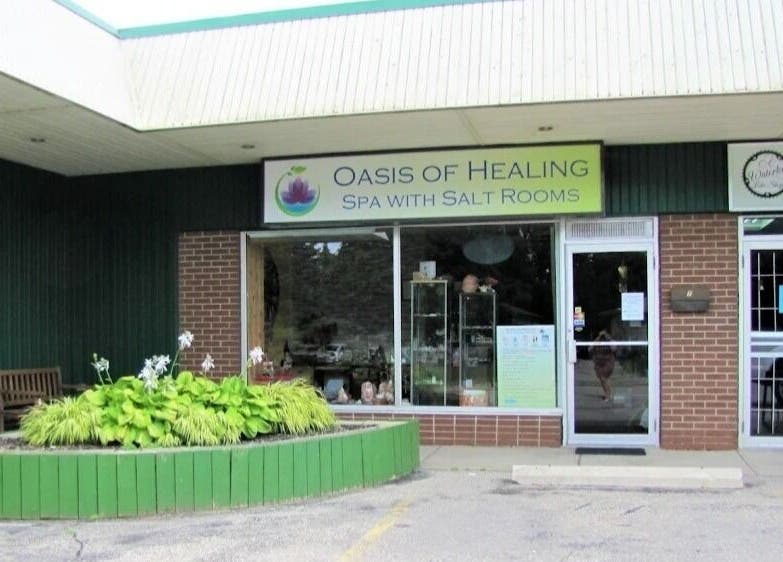 Front view of Oasis of Healing Spa with Salt Rooms in Waterloo, Ontario, CA, showcasing a calming entry.