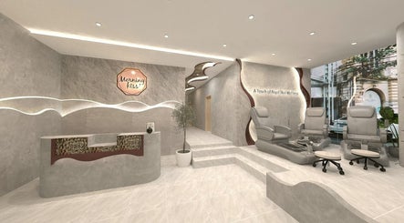 Modern spa interior at Morning Kiss Blissful Head Spa Nail Salon Manicure Onsen, Bangkok, Bangkok, TH.