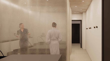 Lux Beauty Bar • Hair Spa in Grimsby, Ontario, CA, features a relaxing treatment area with soothing ambiance.