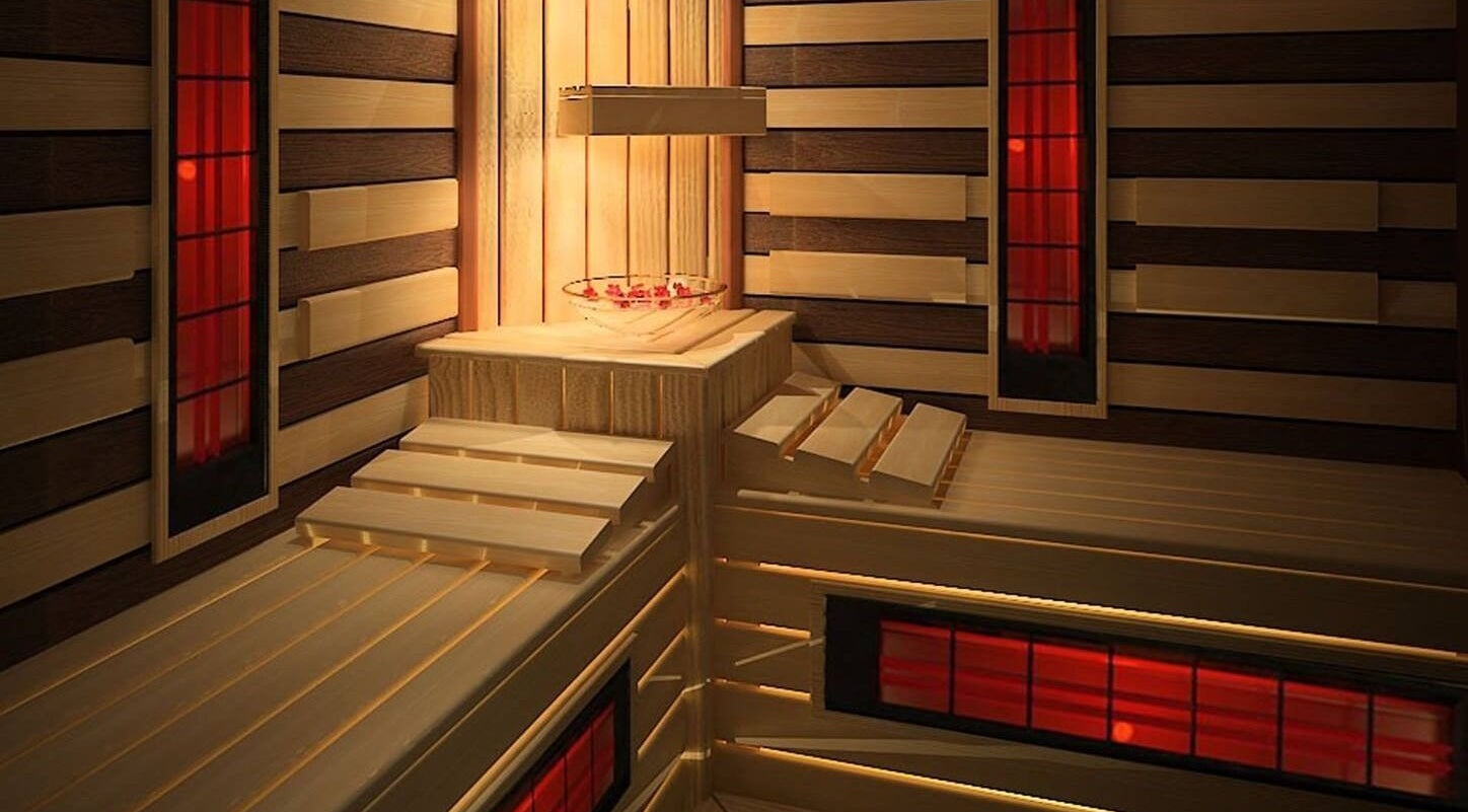 Luxurious sauna at Premier Spa and Aesthetics, T'bilisi, Tbilisi, GE, showcasing elegant wooden interiors.