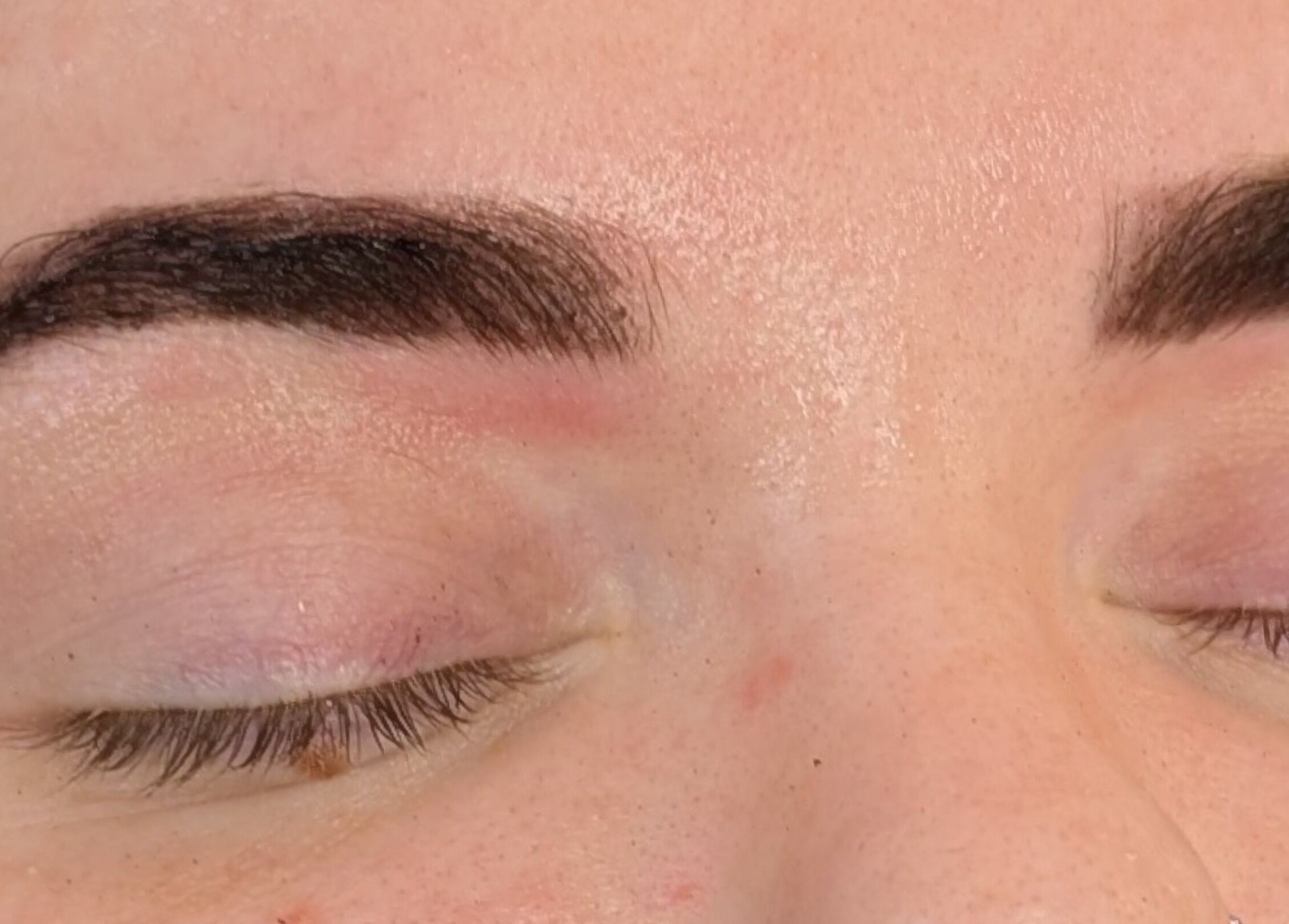 Close-up of expertly shaped eyebrows at Lisa Naughton Mua, Athleague, County Roscommon, IE.