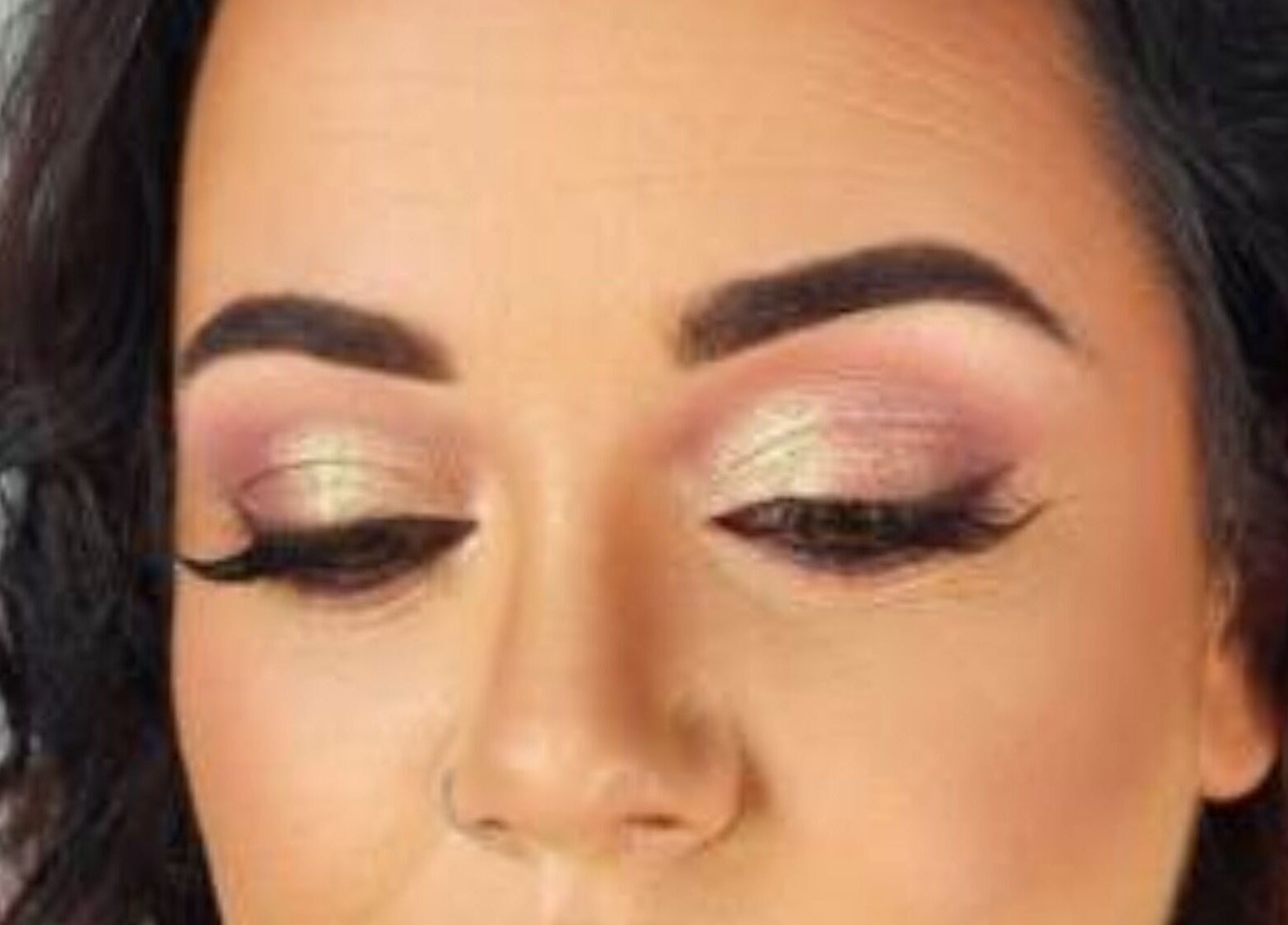 Close-up of expertly applied eye makeup by Lisa Naughton Mua at Athleague, County Roscommon, IE.