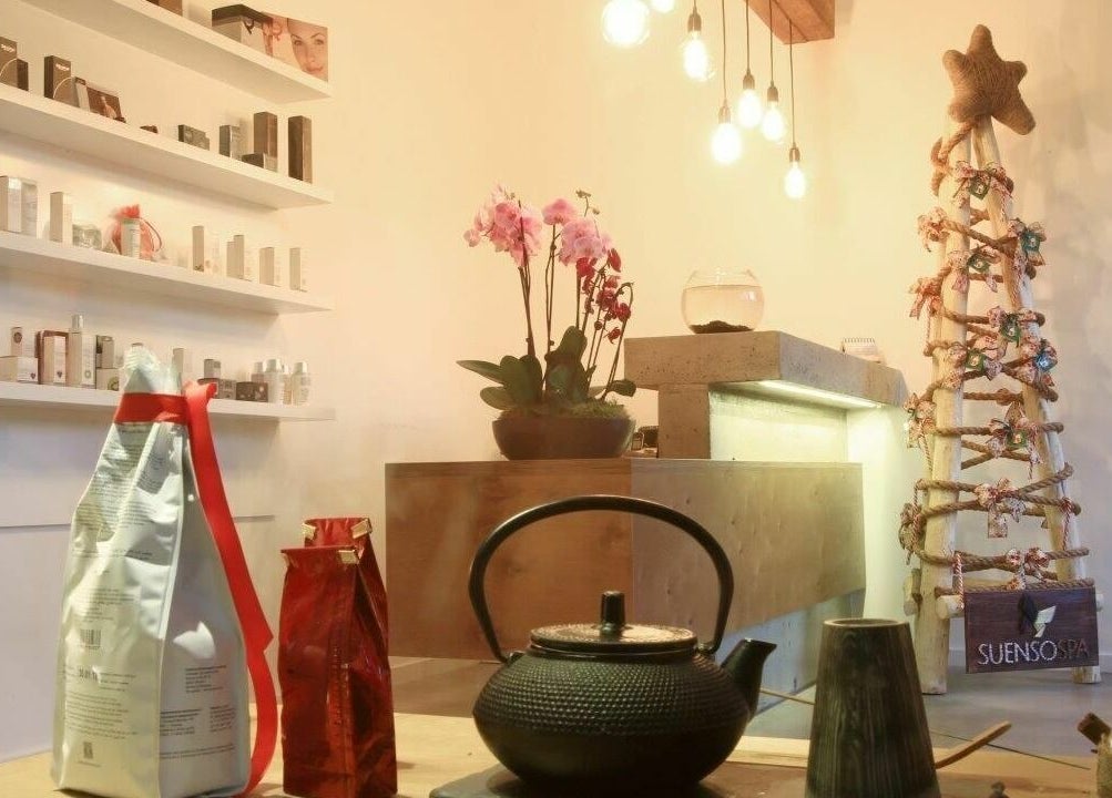 Cozy Suenso Spa ambiance with decor and products in Limassol, Limassol, CY.