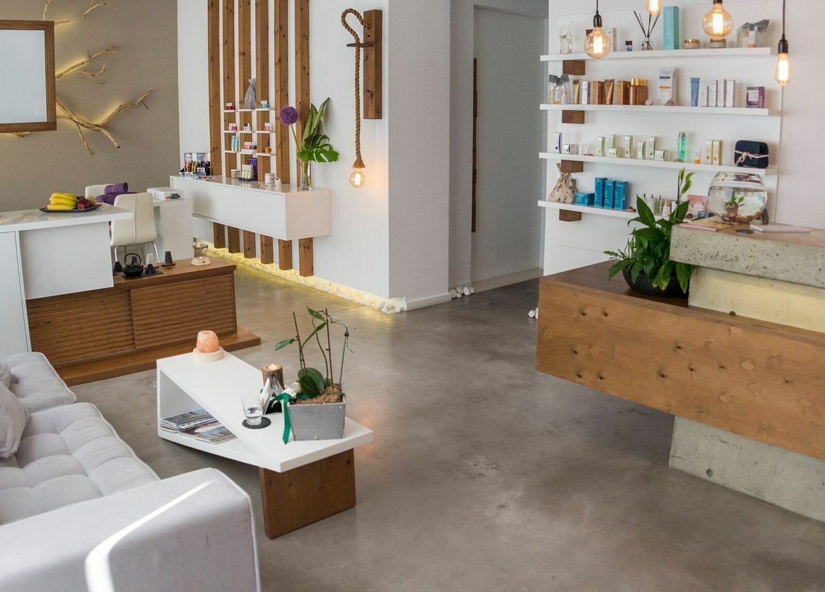 Inviting reception area of Suenso Spa, Limassol, Limassol, CY featuring minimalist decor and soothing ambiance.