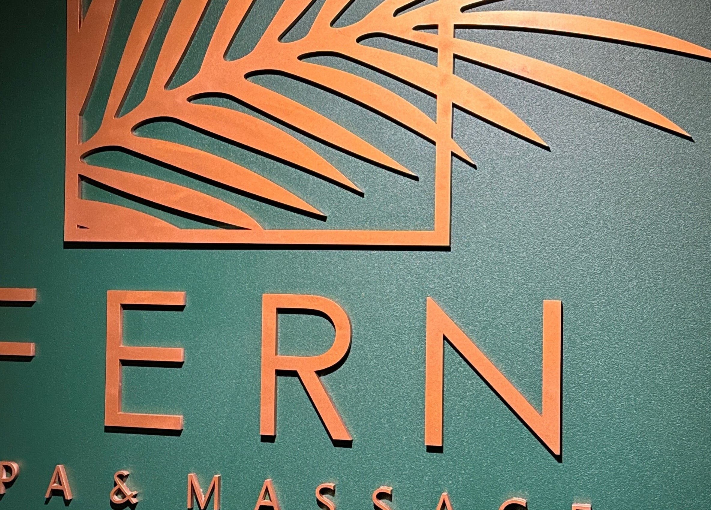 Fern Spa & Massage logo features elegant fern design, located in Auckland, Auckland, NZ.