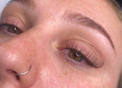 Close-up of elegant lashes at Neeve Backhouse, Marske-by-the-sea, England, GB.