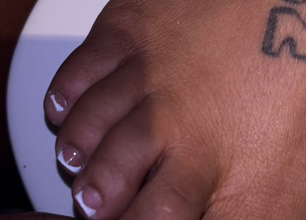 French pedicure at Nails Byyp Imiya, Forney, Texas, US, showcasing elegant white-tipped toenails.