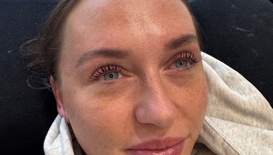 Close-up of lash lift at Beauty by Joanne, Dundee, Scotland, GB.