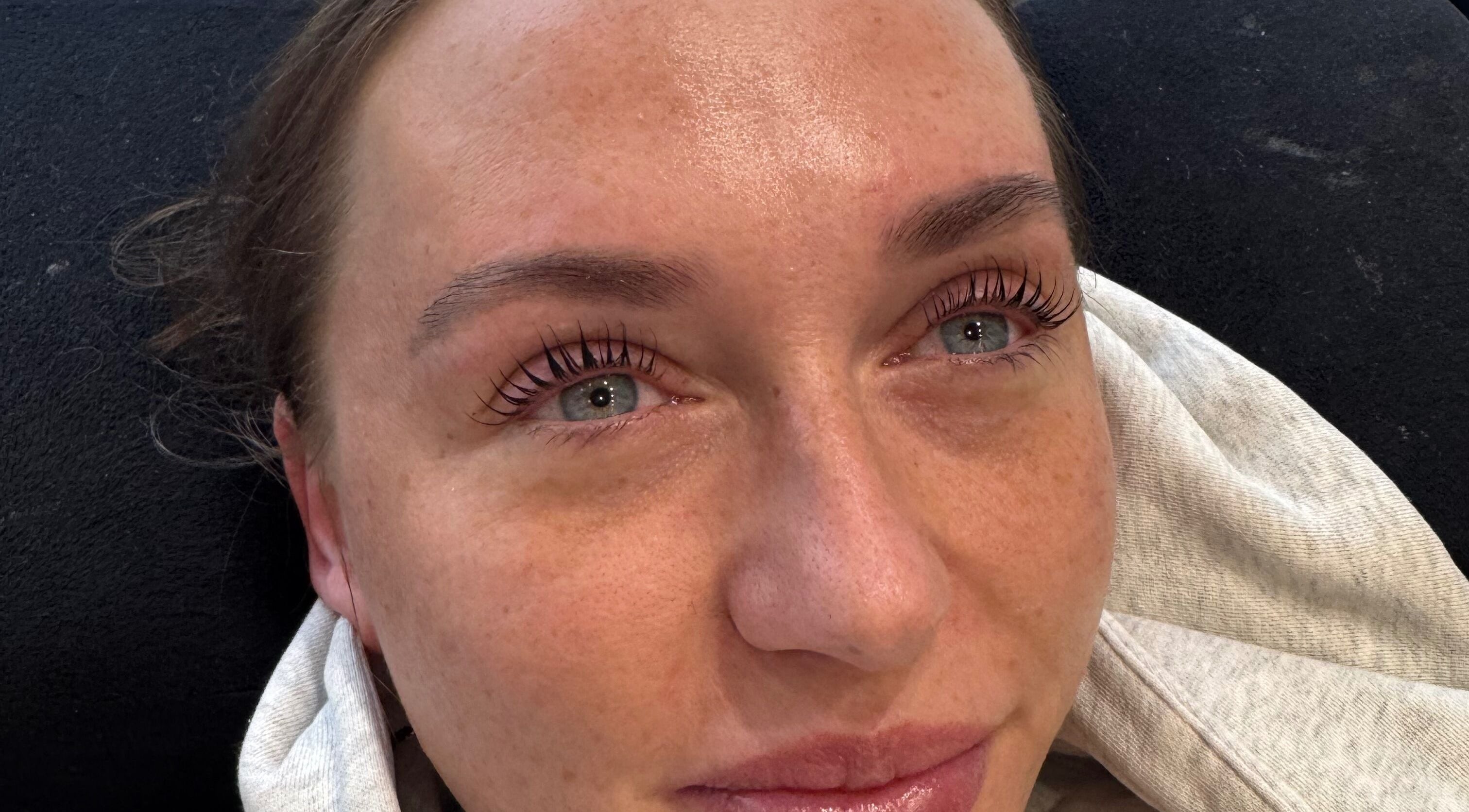 Close-up of lash lift at Beauty by Joanne, Dundee, Scotland, GB.