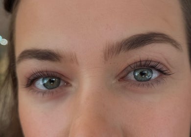 Close-up of perfectly groomed eyebrows at Beauty by Joanne, Dundee, Scotland, GB.
